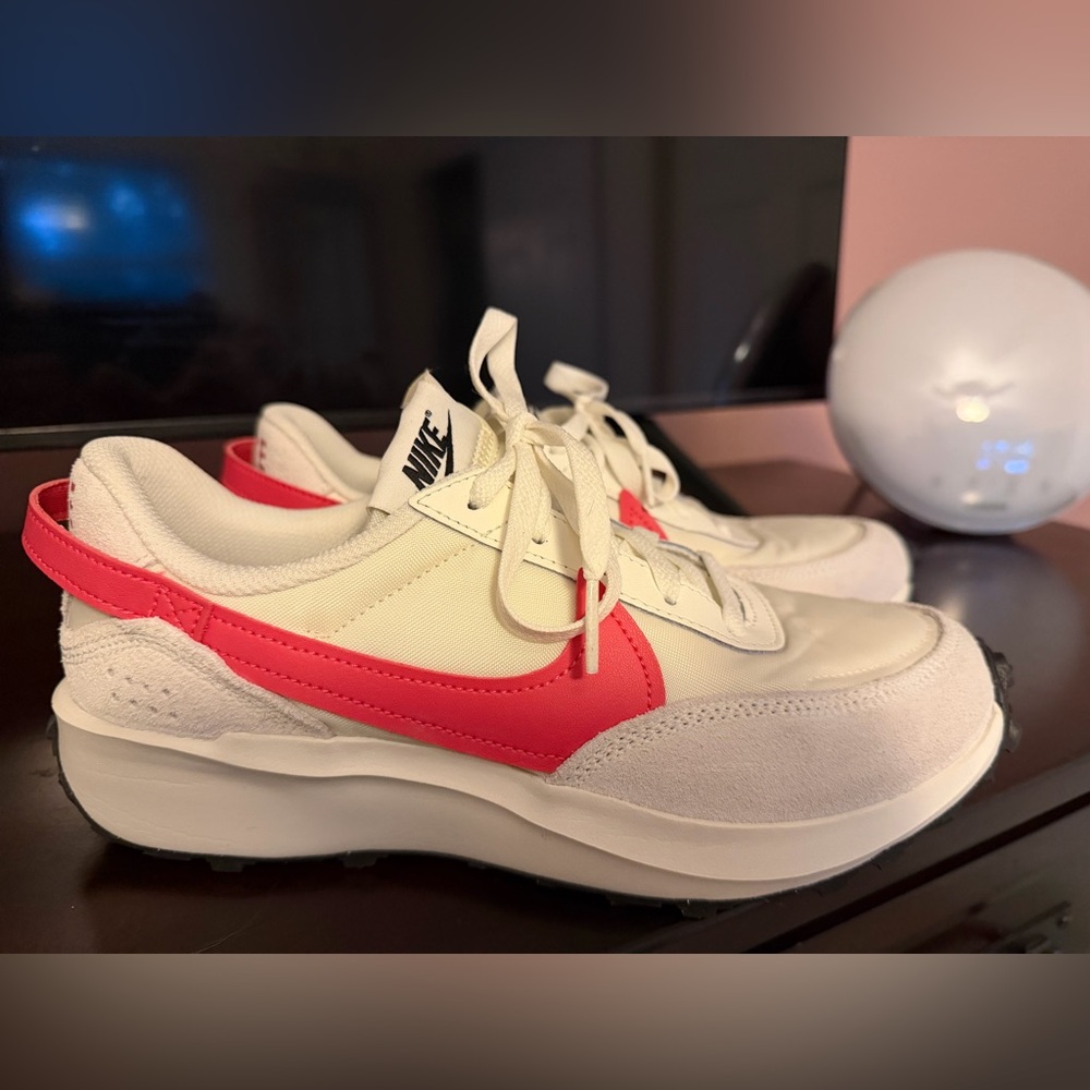 Nike Cream and Hot Pink Athletic Shoes
